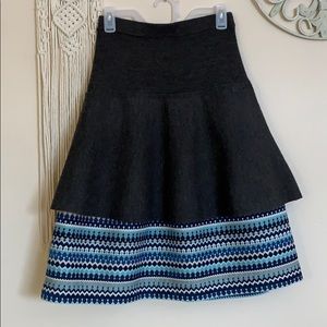 Tahari XS Wool-blend Layered Skirt